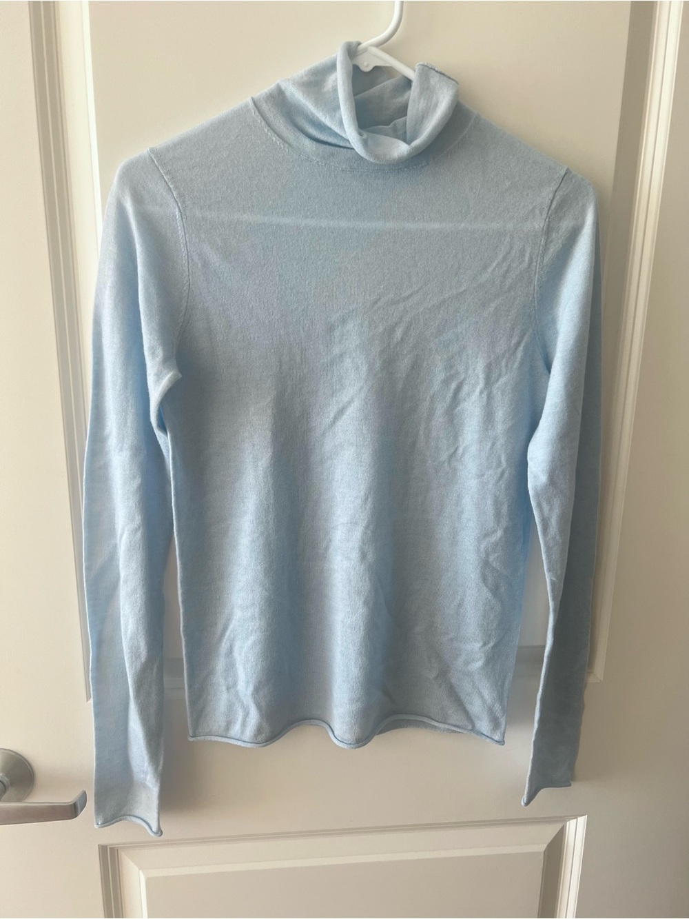 Light Blue Turtleneck Fine Knit Jumper
